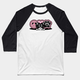 Papillon Dog Breed Peace Love Paw ( Puppies Rule! ) Baseball T-Shirt